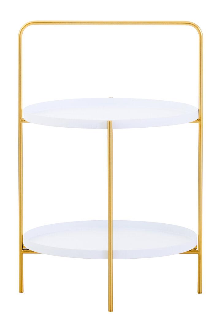 Trosa Round Side Table Marble Iron White 0