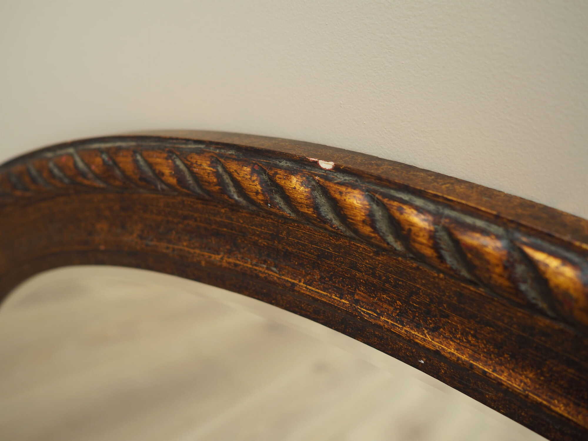 Specchio vintage cornice in legno marrone anni '60 4