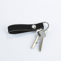 Snap Keychain 100% Recycled Leather Black 0