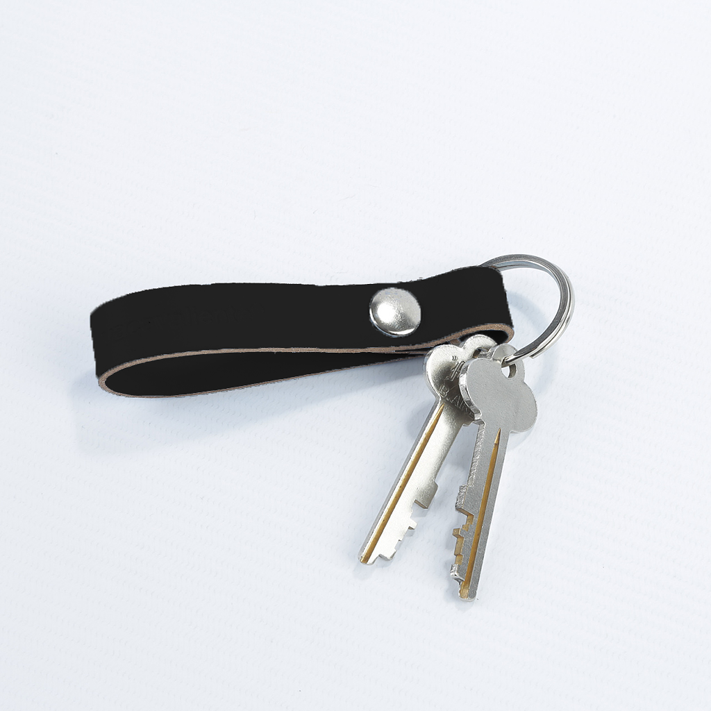 Snap Keychain 100% Recycled Leather Black 0