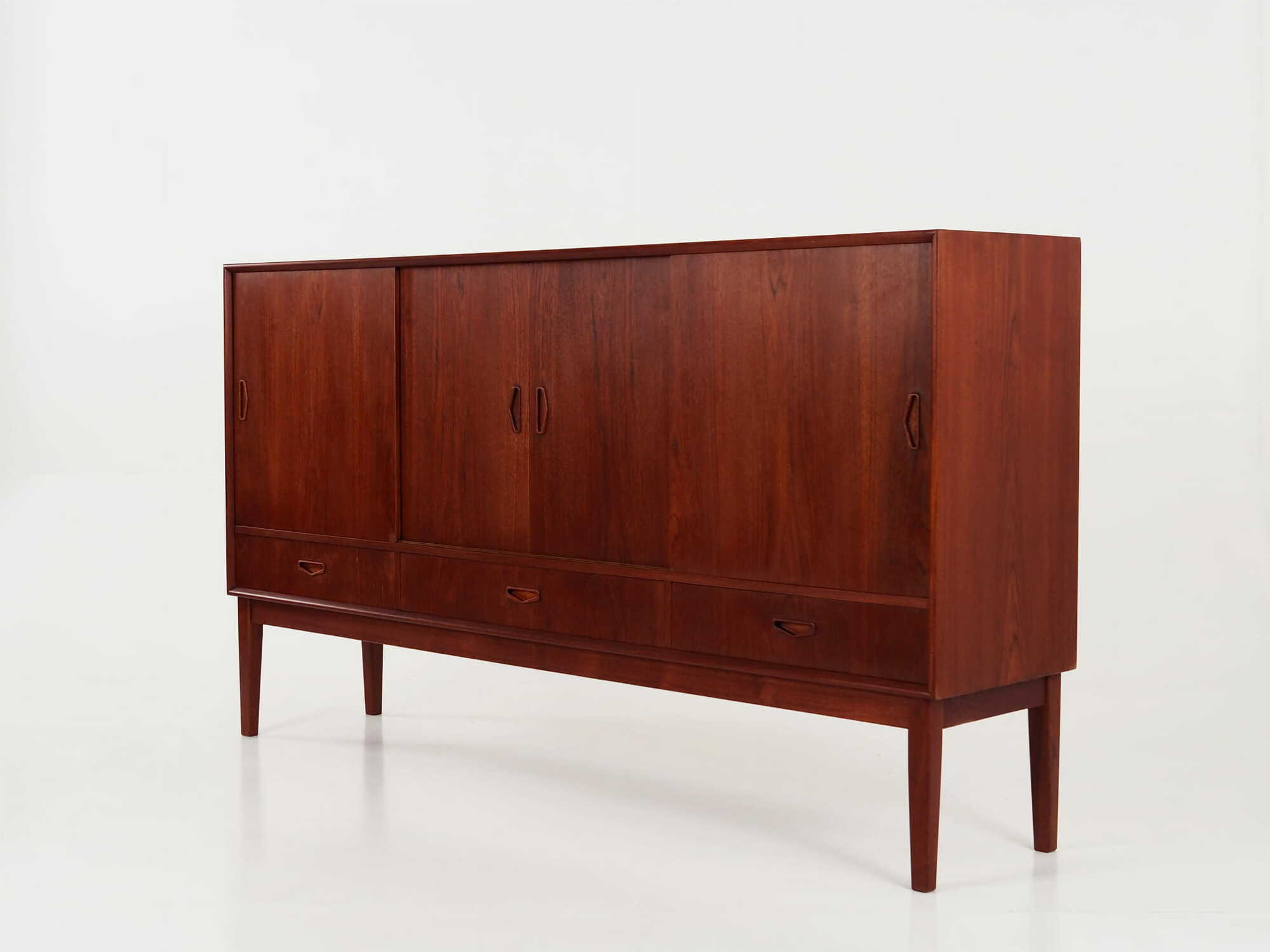 Highboard Teakholz Braun 1970er Jahre 5