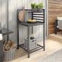 Portol Garden Kitchen Corner Table Aluminum Plastic Black 0
