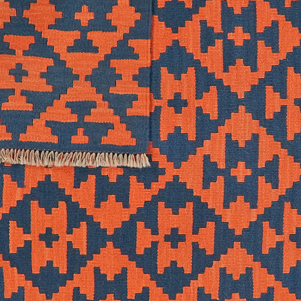 Kelim Gashgai Carpet Wool Blue 4