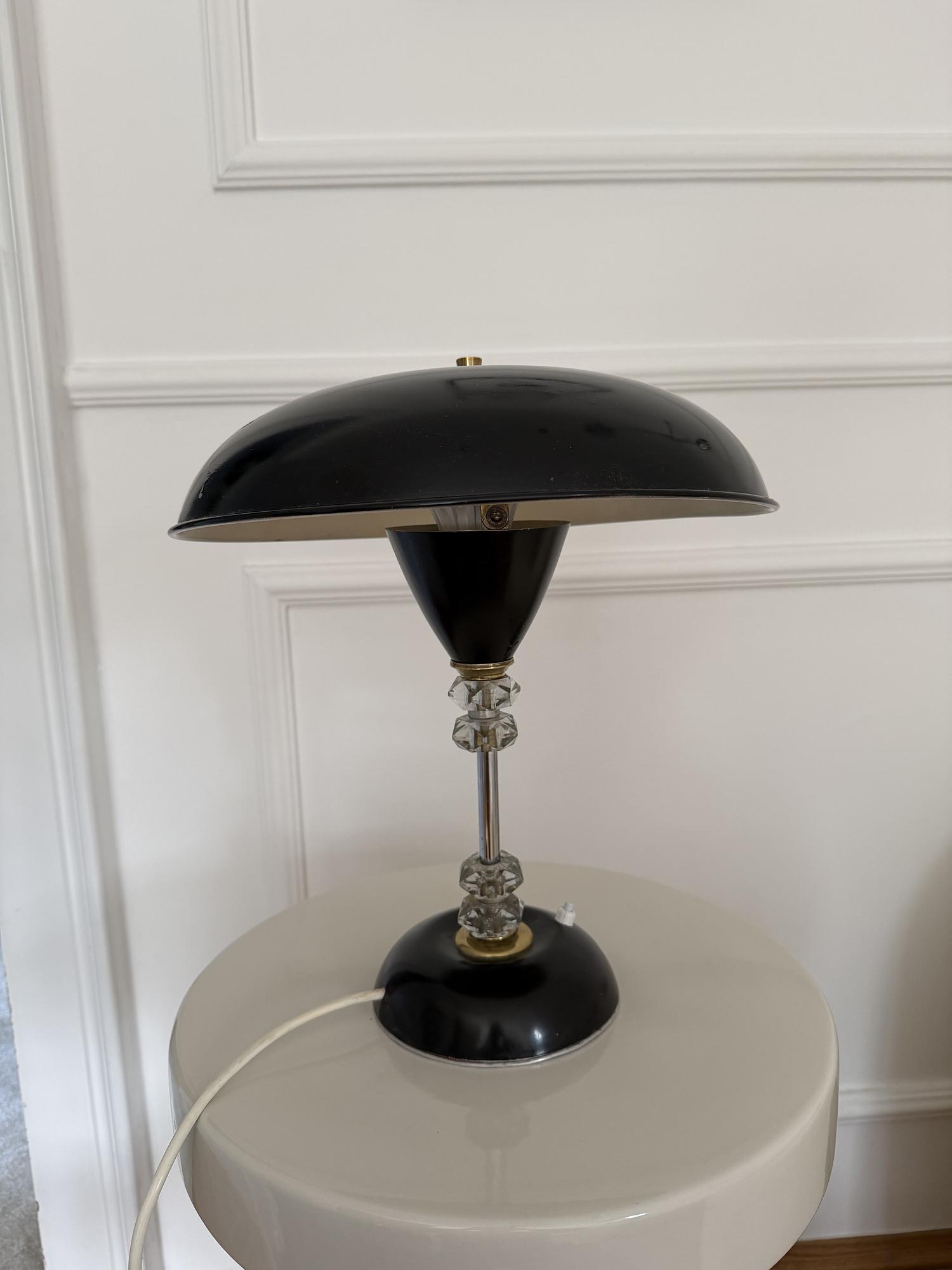 Tischlampe Metall Schwarz 1970er Jahre 1