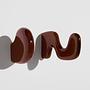 2x Lump wall hook ceramic brown 0