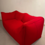 Vintage Mario Bellini La Bambole Sofa Textil Rot 1