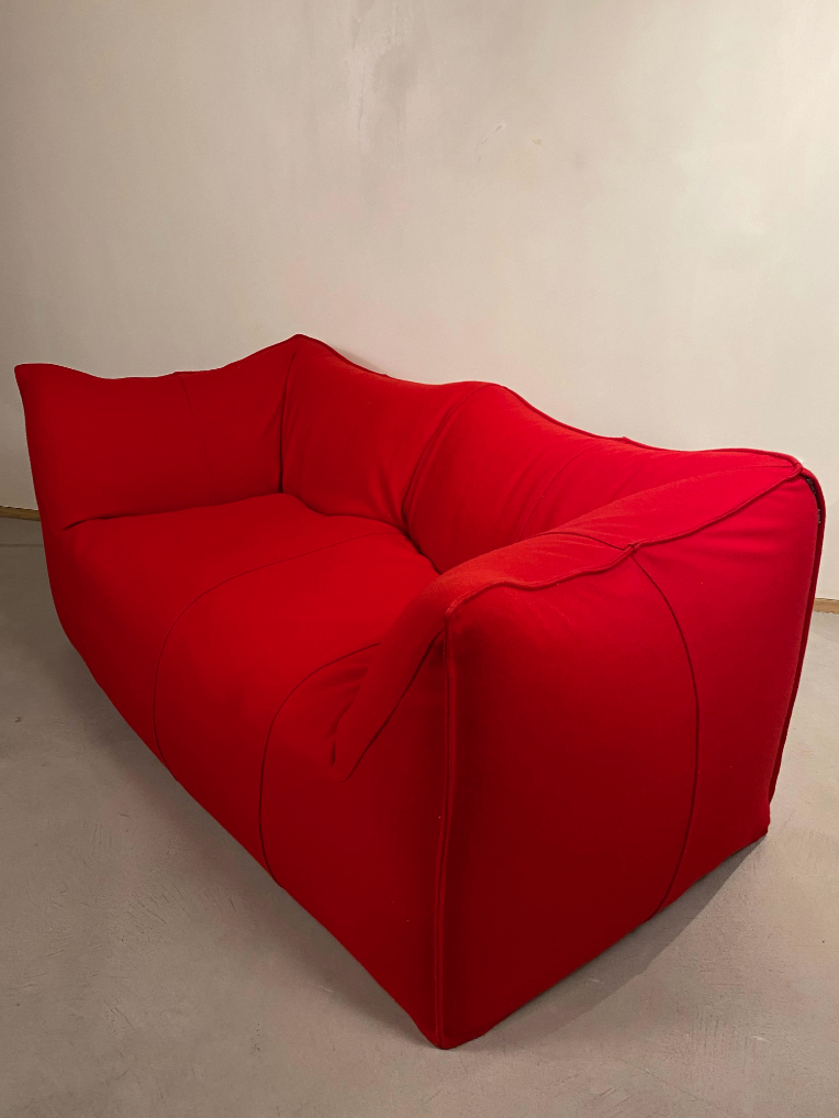 Vintage Mario Bellini La Bambole Sofa Textil Rot 1