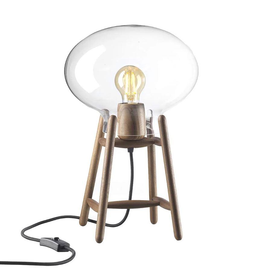 U4 Hiti Tischlampe Walnuss Klarglas von FDB Møbler 1