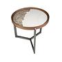 Round coffee table marble steel 5