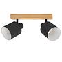 2-Light Batallas Ceiling Light Linen Steel Black 0