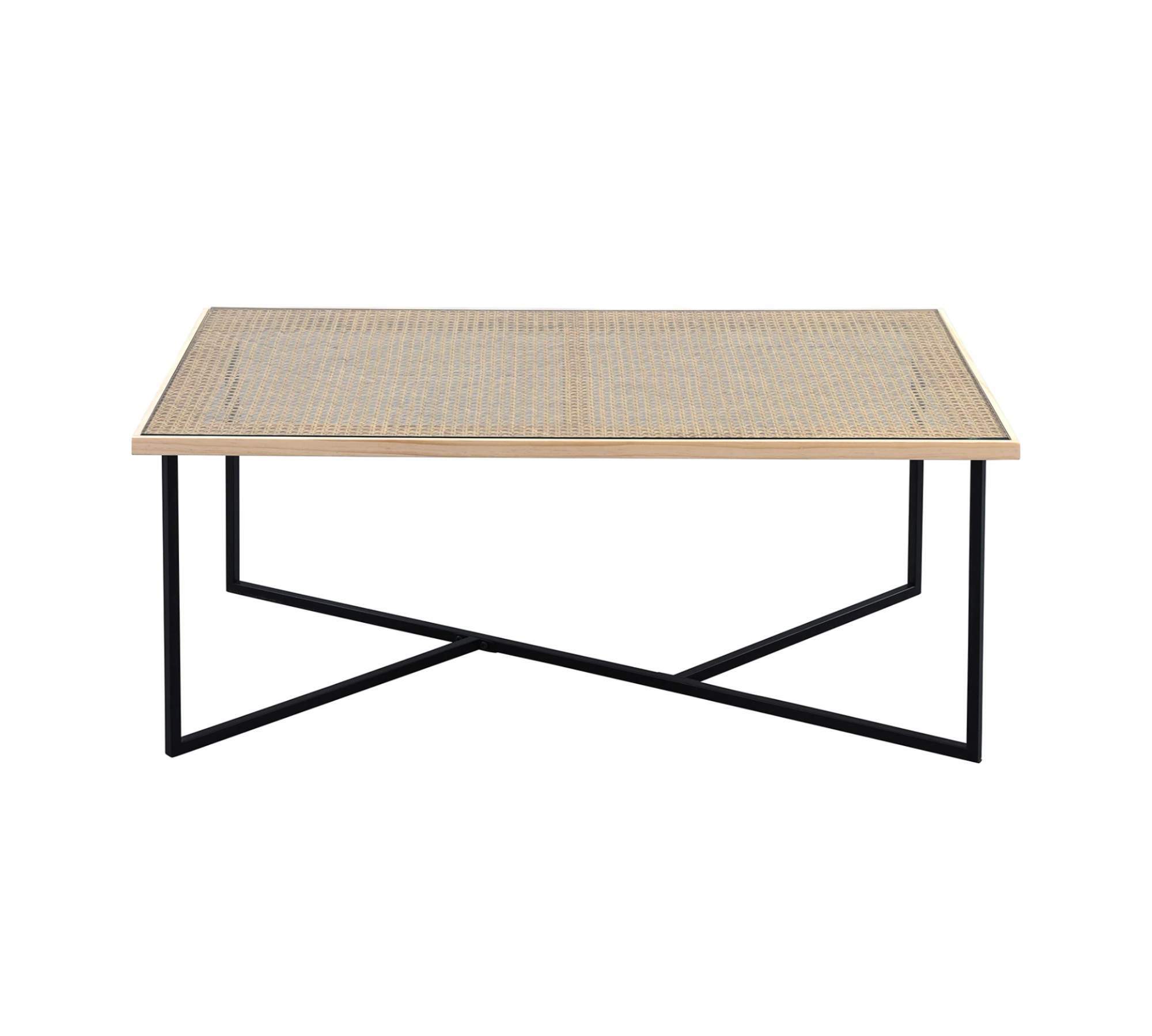 Couchtisch Wiener Geflecht Massivholz Braun 1