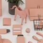 Pferd Schreibtischhelfer aus 100% Recyceltem Leder Pink 3