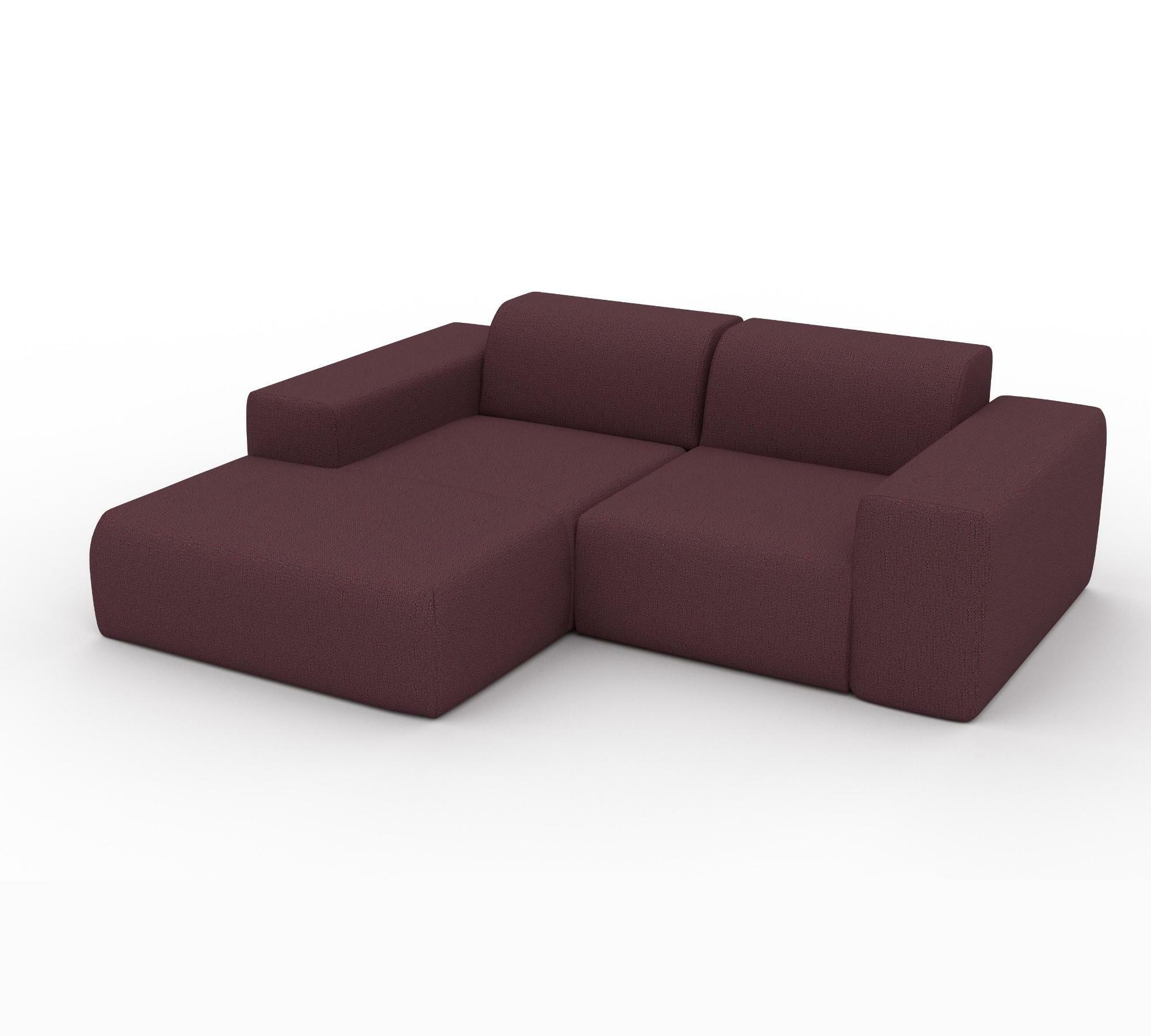 Pyllow 2-Sitzer Ecksofa Récamiere Links Brombeer 1