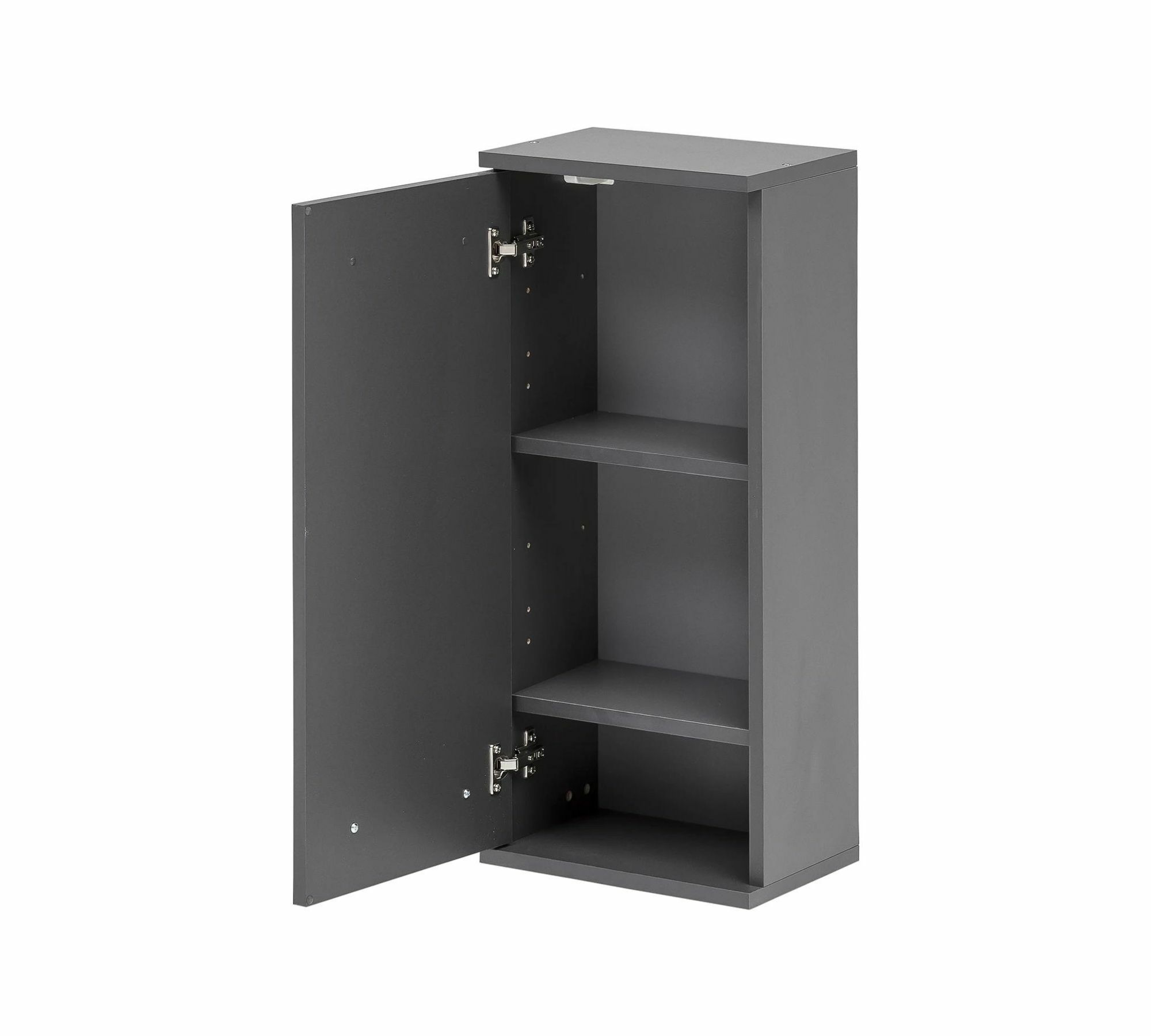 Hängeschrank Holz Metall Grau 2