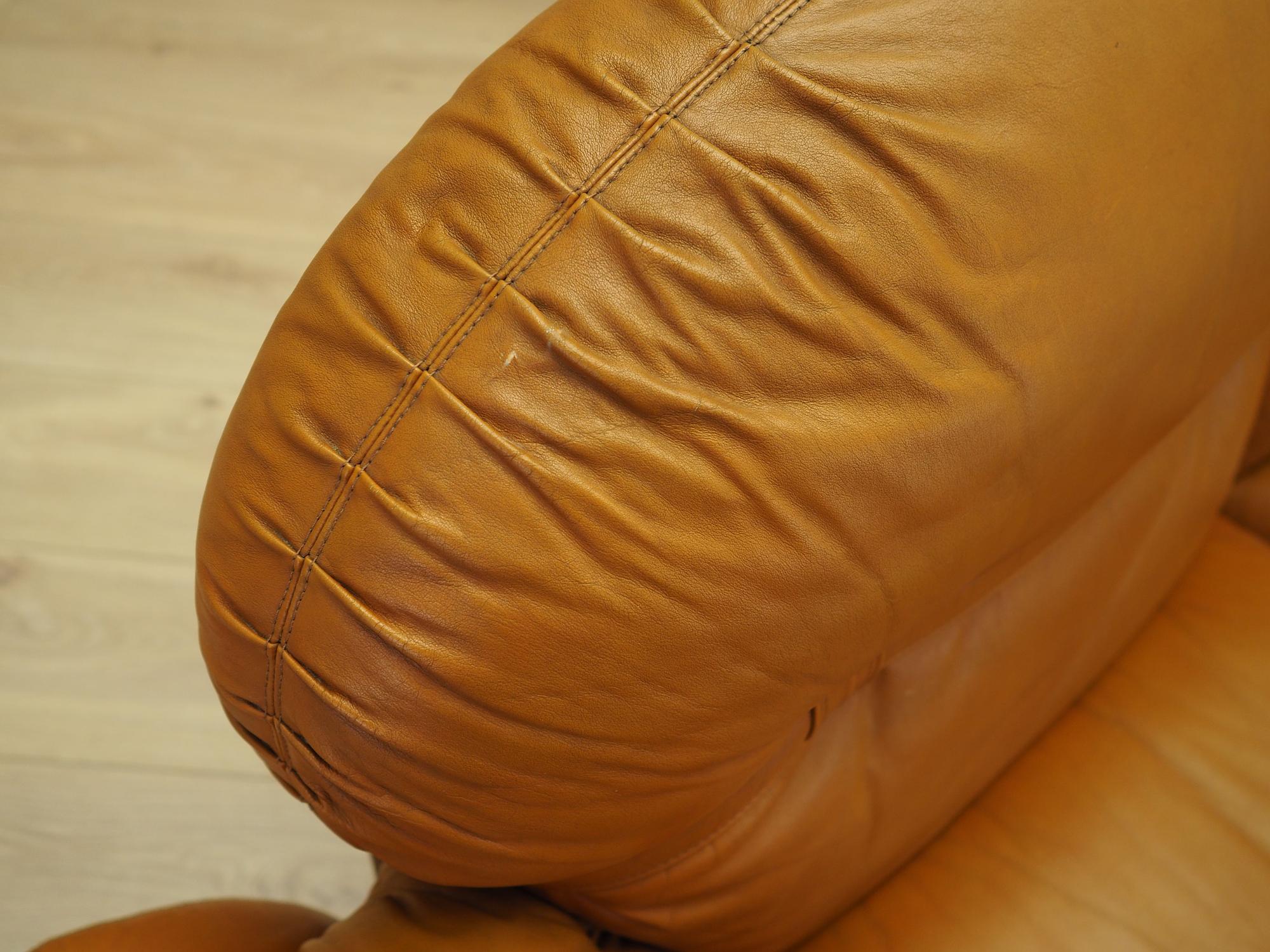 Sofa Leather Brown 1960s 8