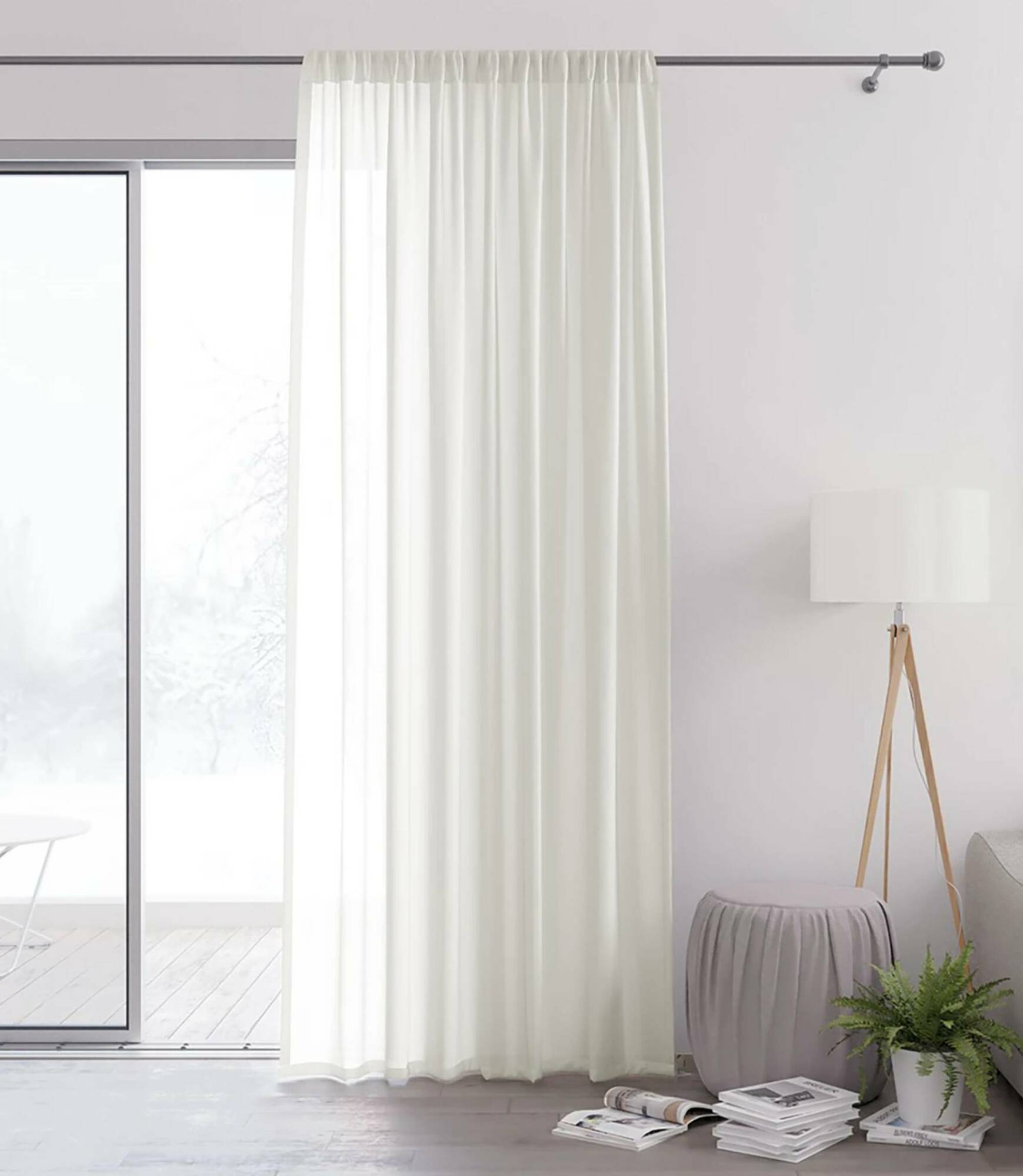 Vorhang mit Kräuselband Creme 140 x 250 cm 3