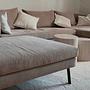 Ecksofa Baumwolle Beige  1