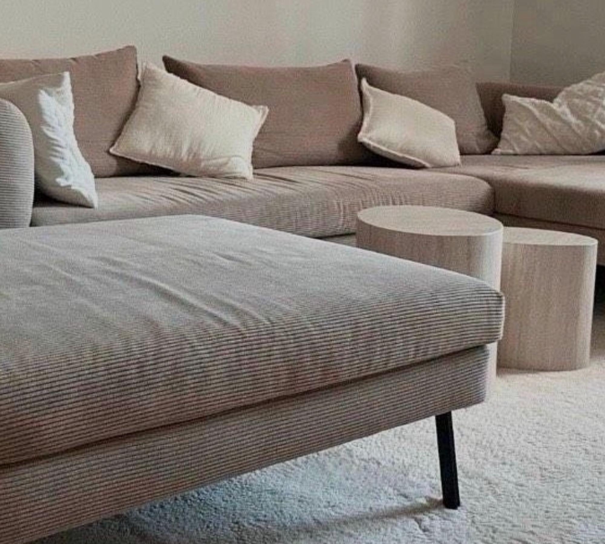 Ecksofa Baumwolle Beige  1