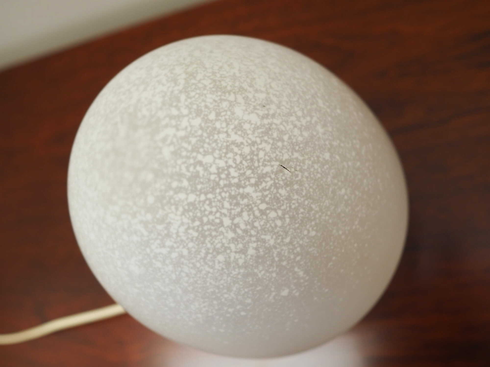 Vintage Table Lamp Glass Metal White 1970s 4