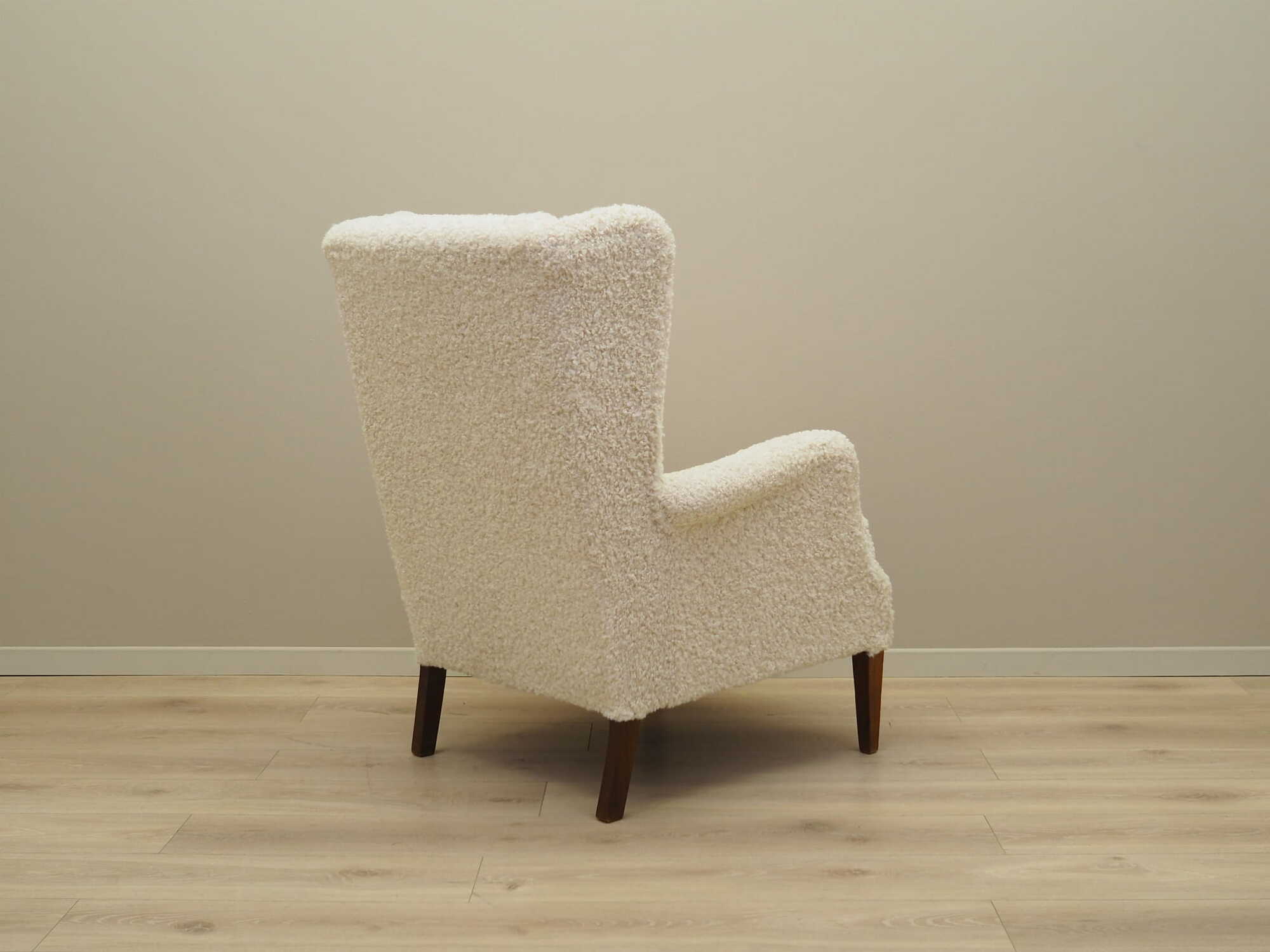 Armchair Textile Wood Cream 1960s 6