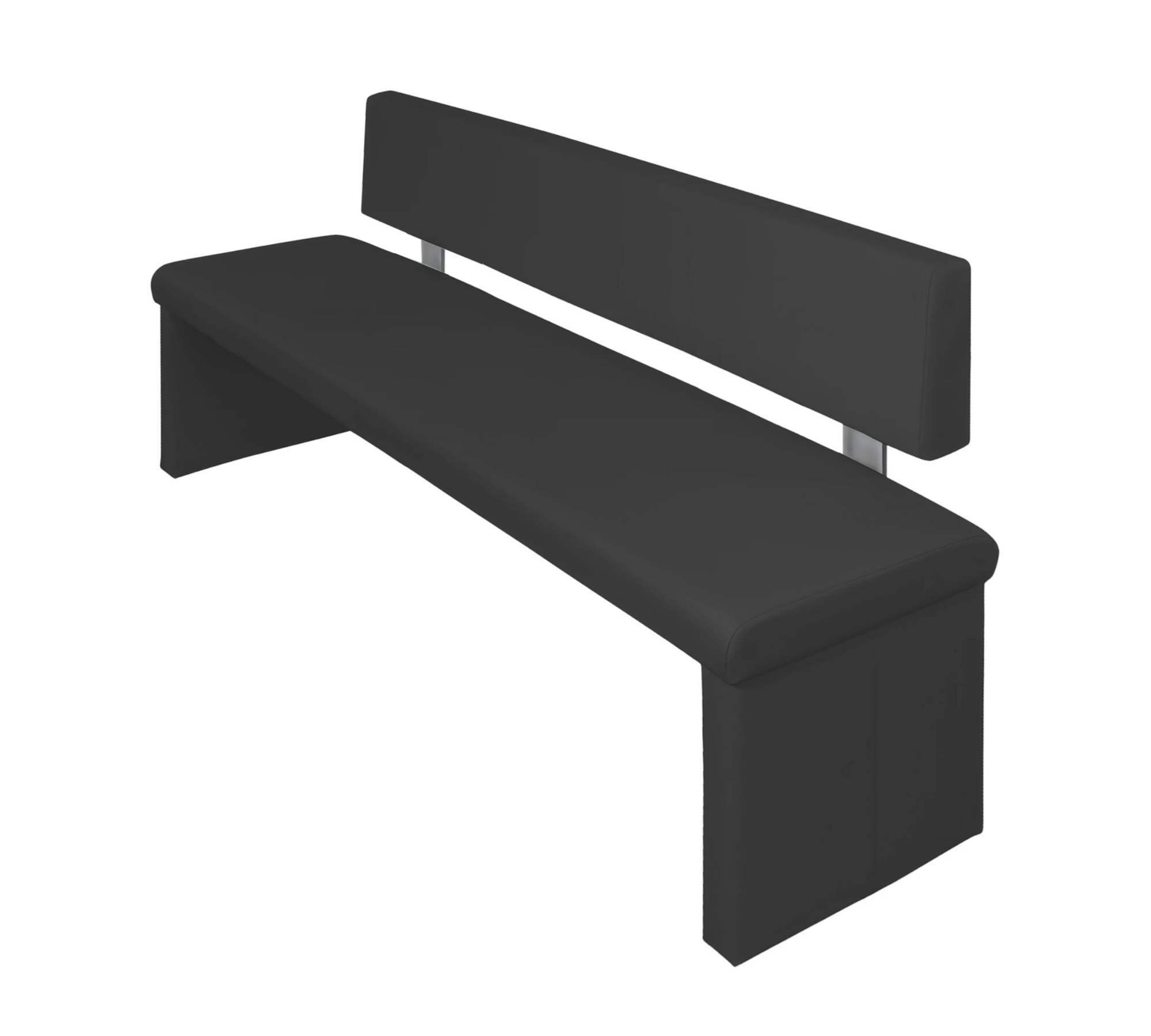 Sitzbank Metall Kunstleder Schwarz 0