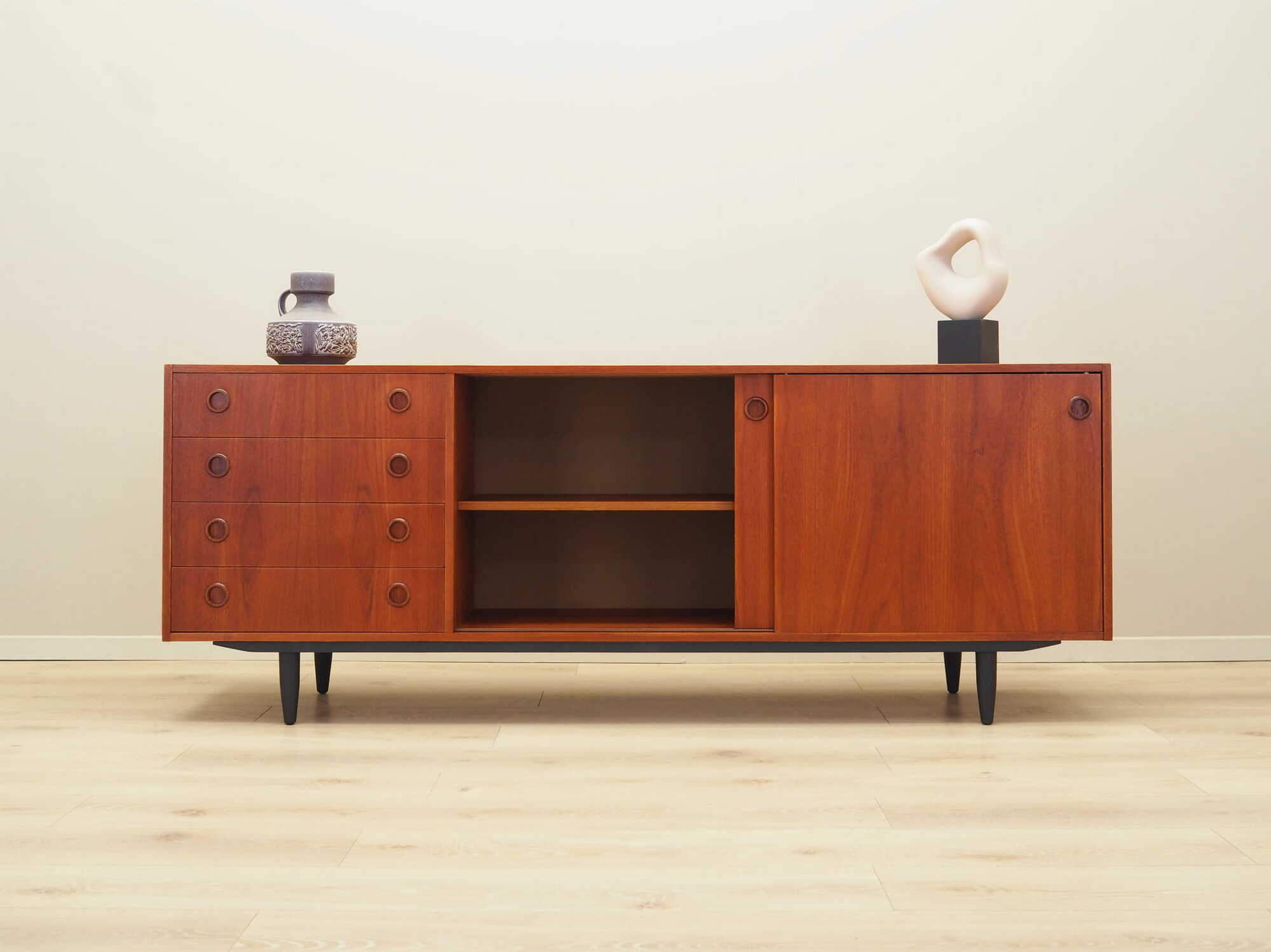 Vintage Sideboard Teakholz Braun 1970er Jahre 2