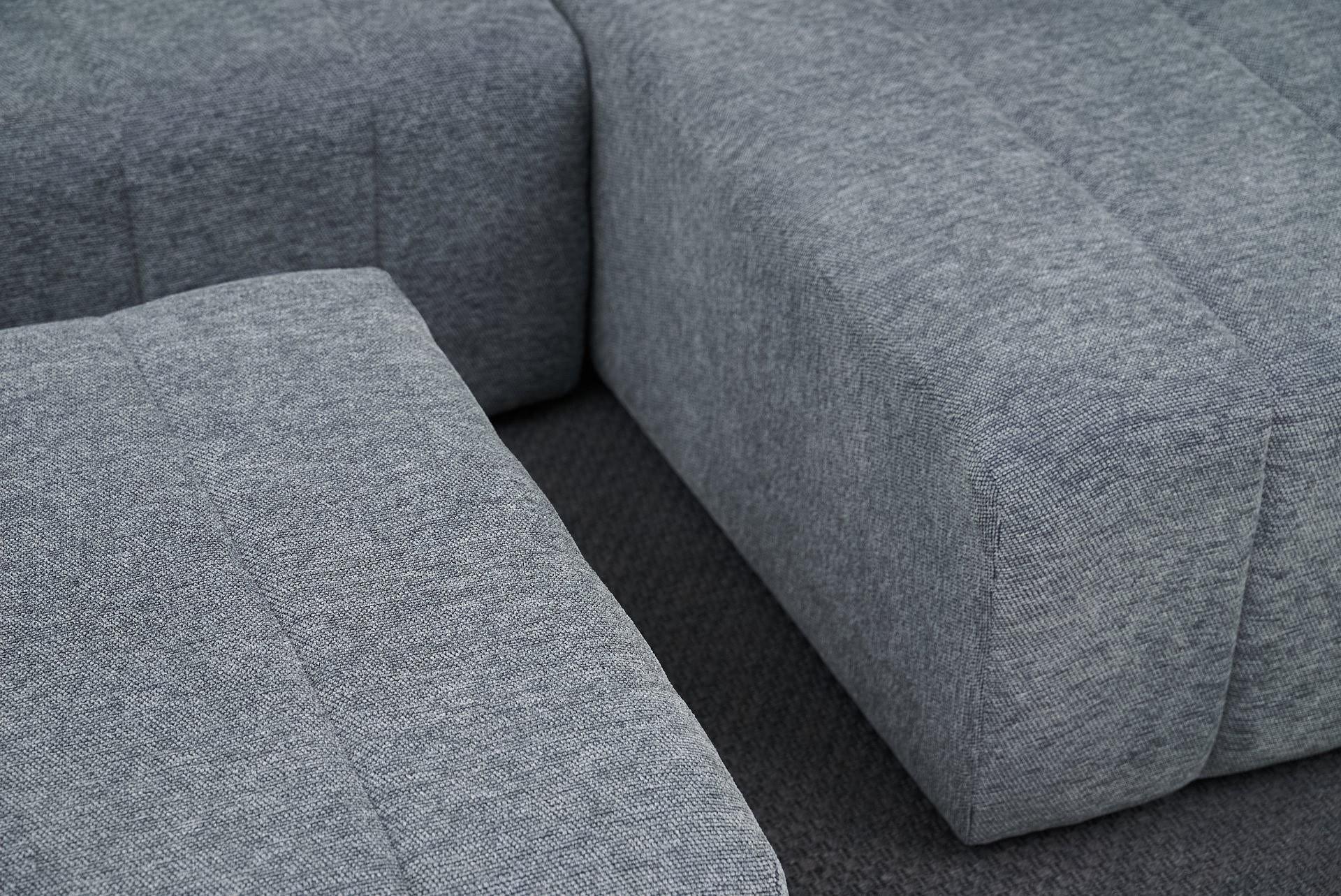 Beyza Sofa Récamiere Rechts mit Hocker Grau 6