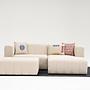 Beyza Sofa Récamiere Rechts mit Hocker Creme 1