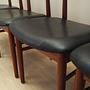 4x Vintage Dining Chair Teak Wood 1960s 7