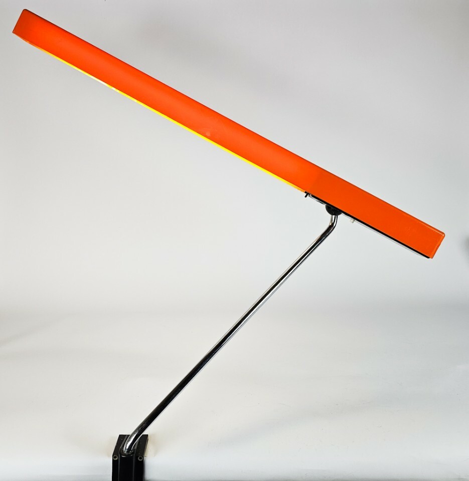 Vintage Lampe Kunststoff Metall Orange 1970er Jahre  4