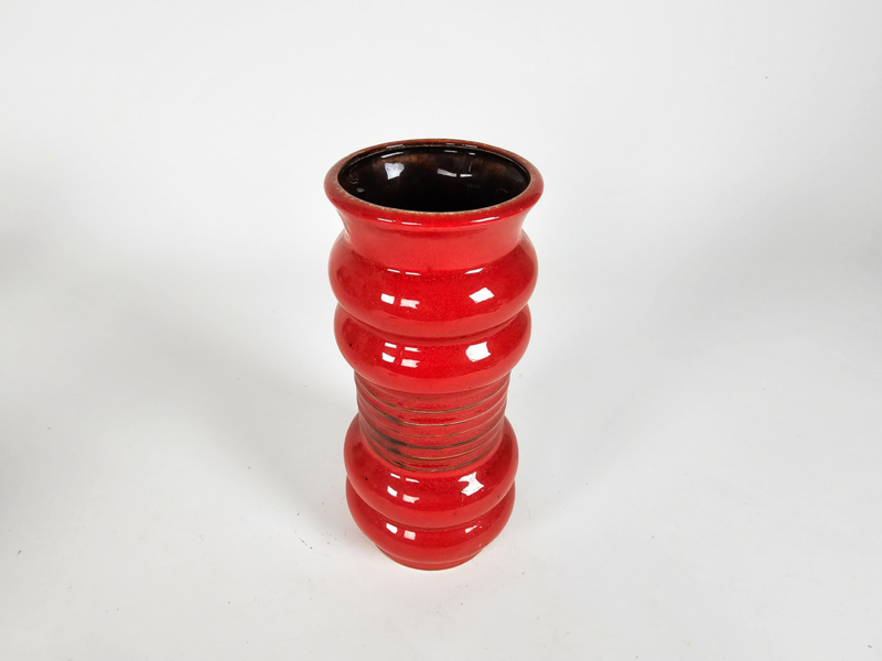 Vintage Vase Keramik Rot 1970er Jahre 1