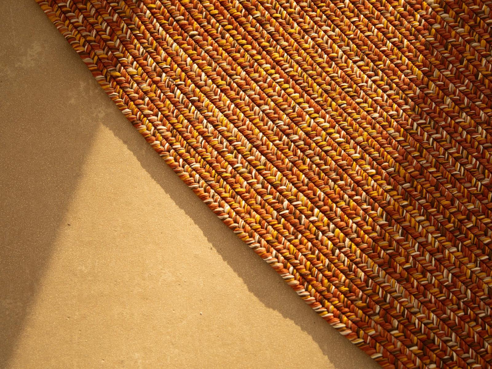 Creu Rug Round Synthetic Orange Terracotta 150x150 cm 1