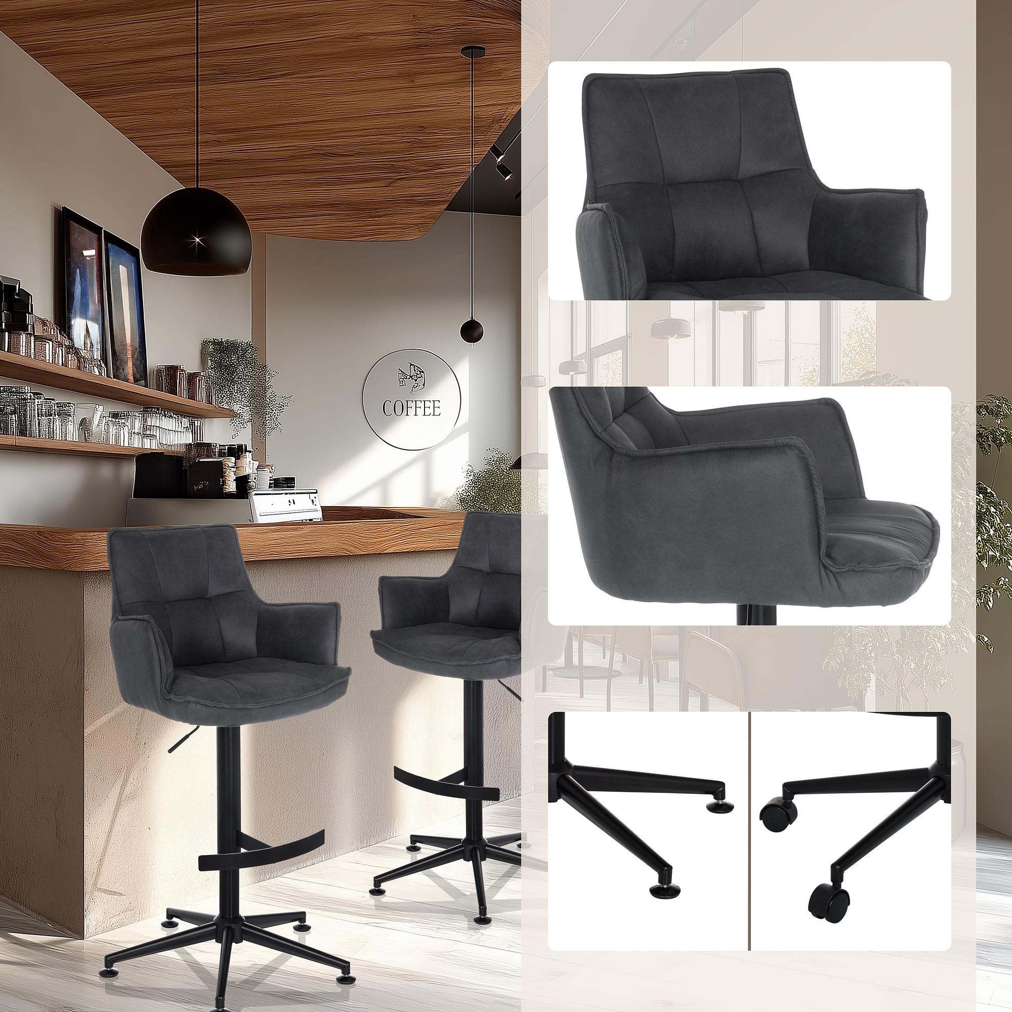 SOLAO LIFE HIGH Sgabello da bar Tessuto Antracite 1