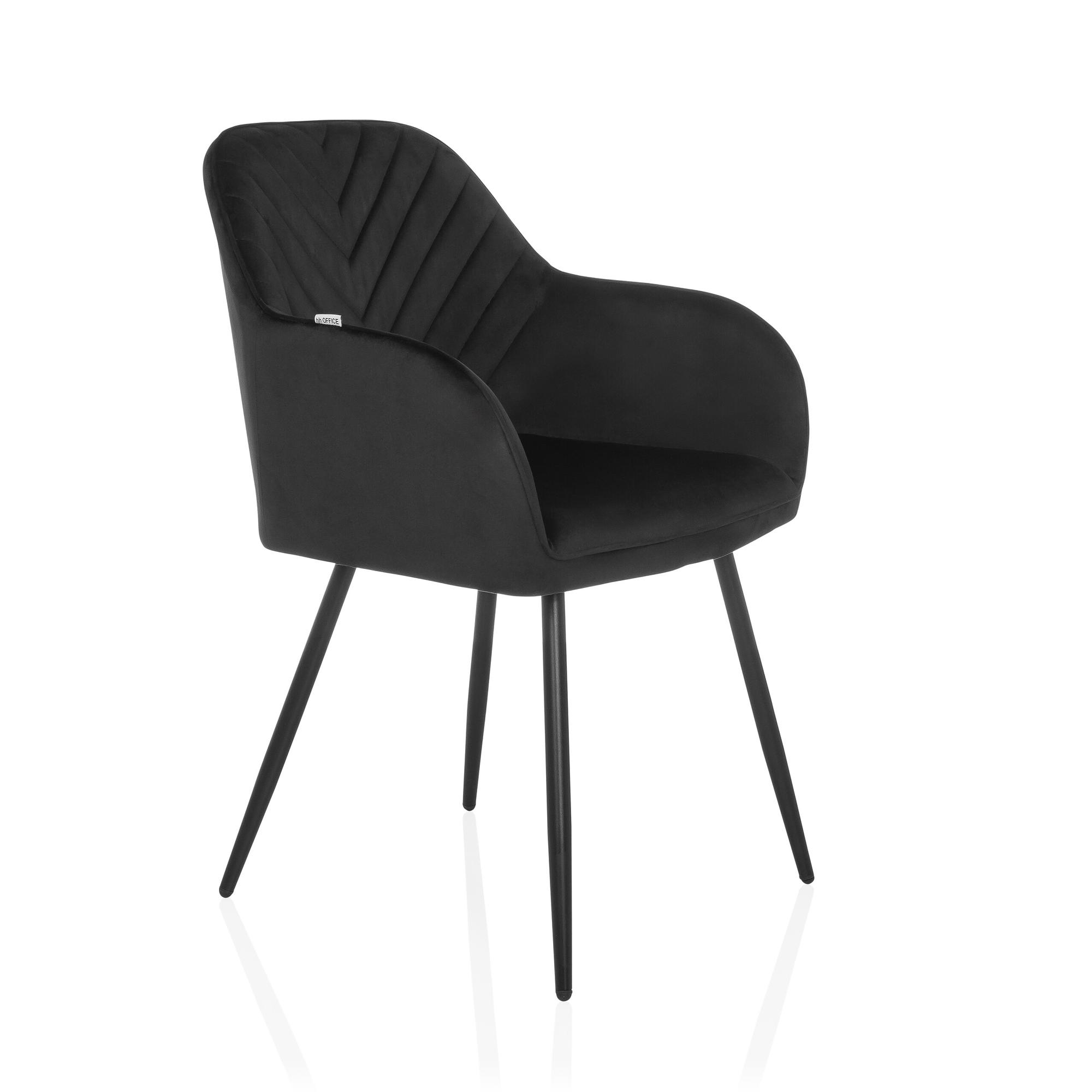 CHARVELLE Dining Chair Fabric Black 6