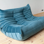 Togo Sofa 2-Sitzer Samt Meerblau 4