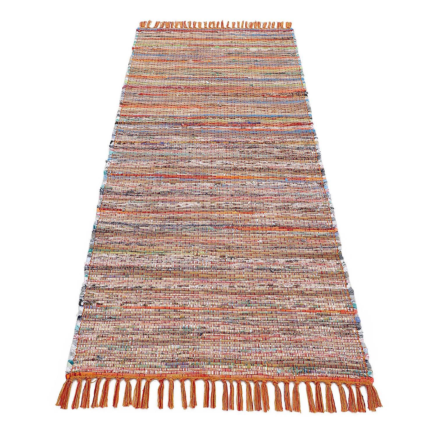 Kelim Läufer Chindi Baumwolle Orange 75x200cm 1