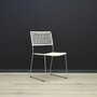 2x Vintage Stuhl Metall Weiß 1960er Jahre 2