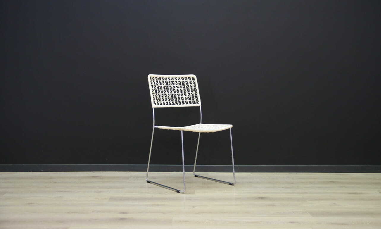 2x Vintage chair metal white 1960s 2