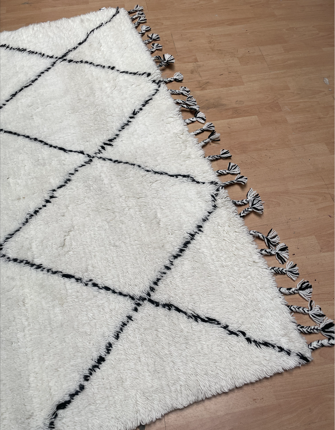 Berber rug HKLIVING wool black white 2