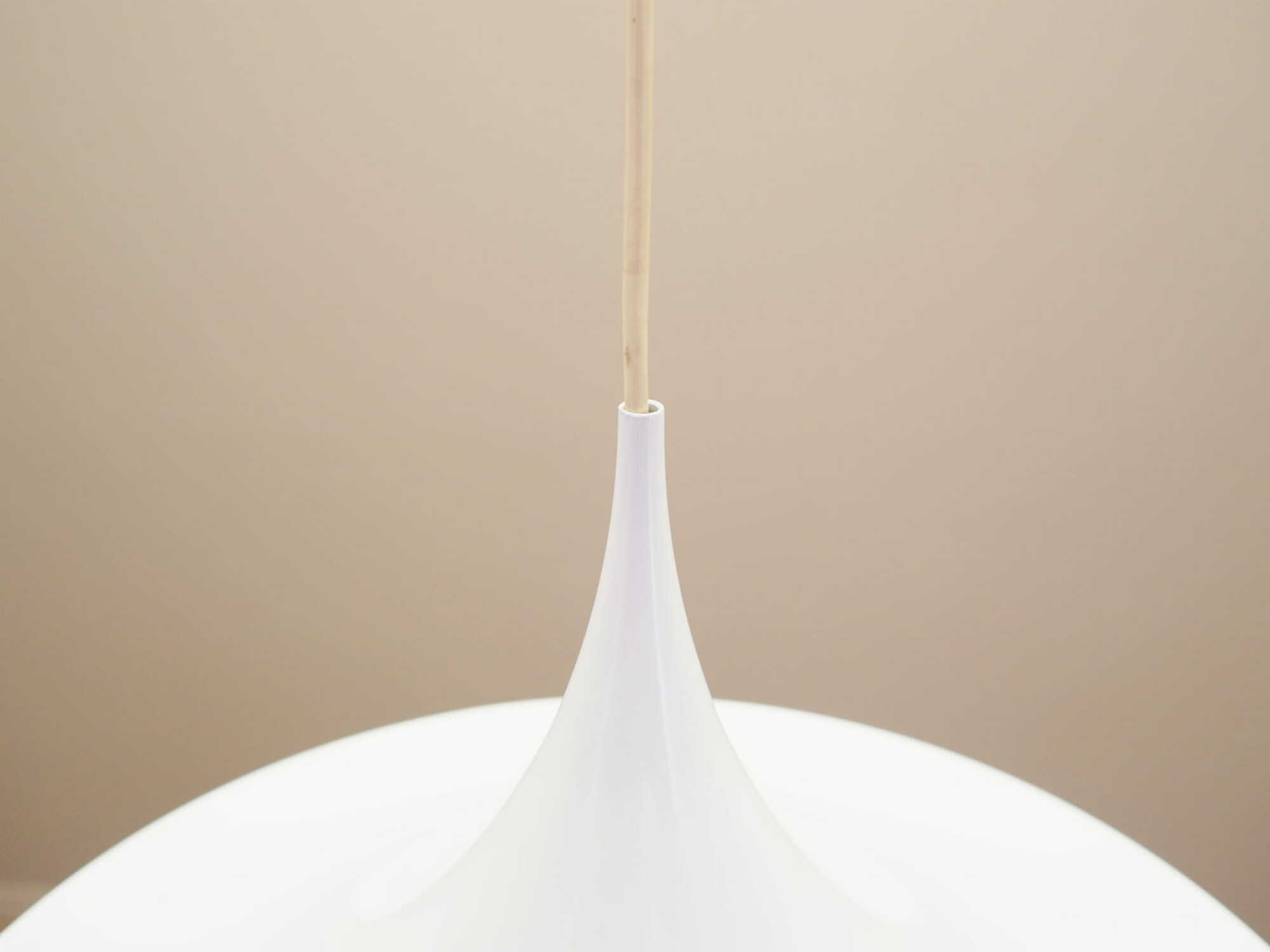 Vintage pendant lamp metal white 1970s 4