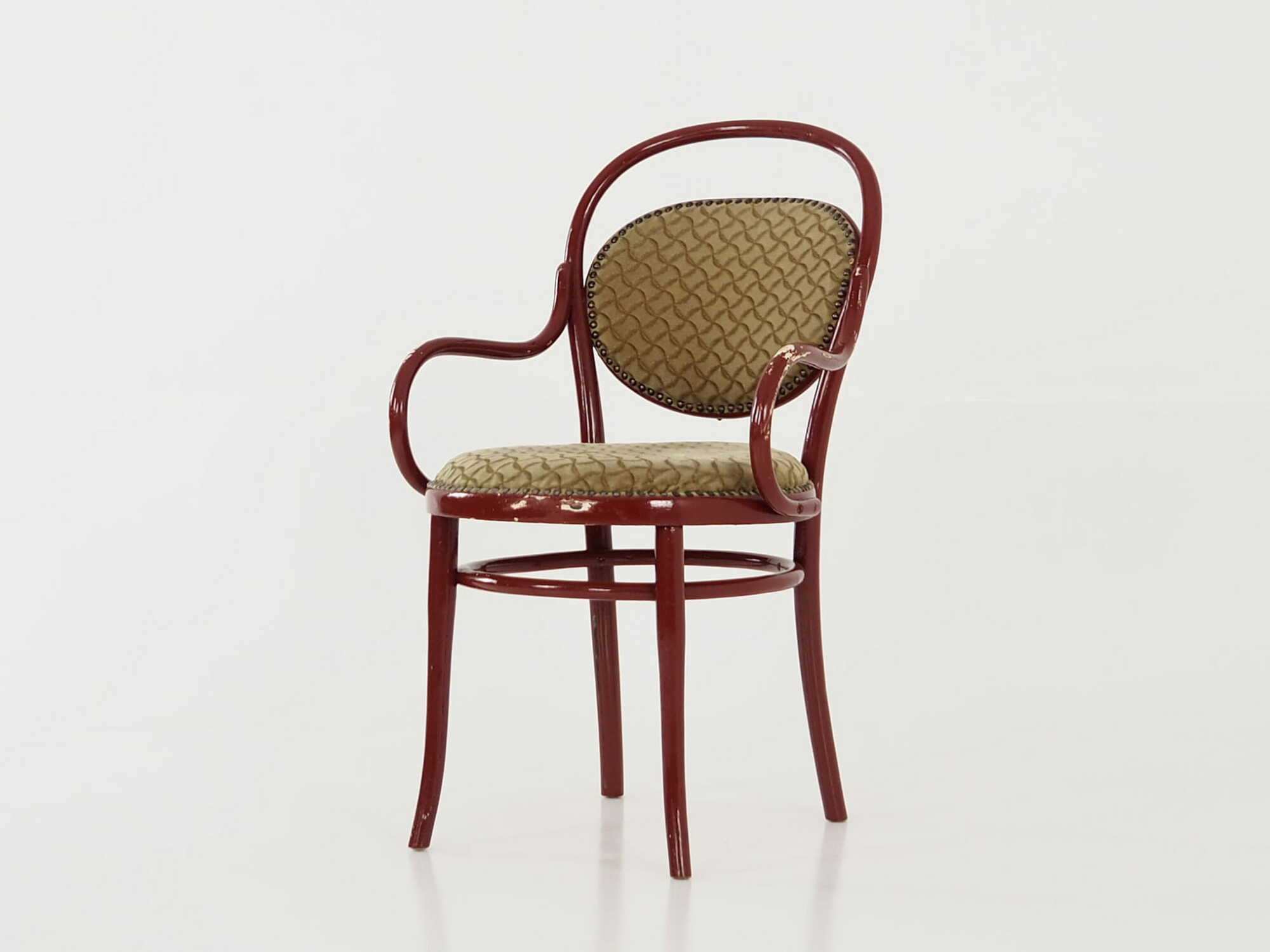 Vintage chair beech wood textile green 1