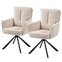 Salvin Swivel Armchair Set of 2 Beige 0