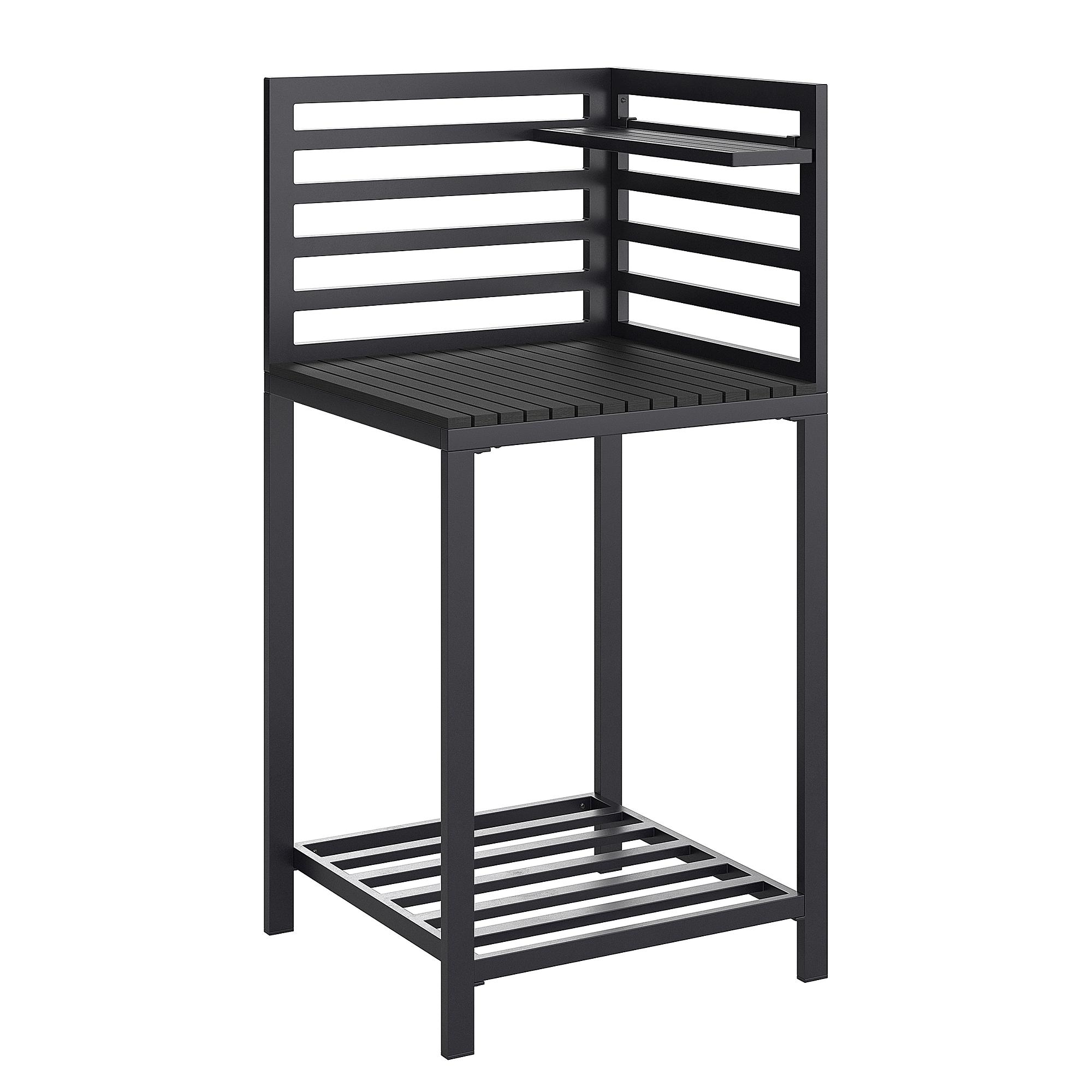 Portol Garden Kitchen Corner Table Aluminum Plastic Black 4