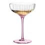 Champagne Coupe Poesia Set of 6 Crystal Glass Pink 3