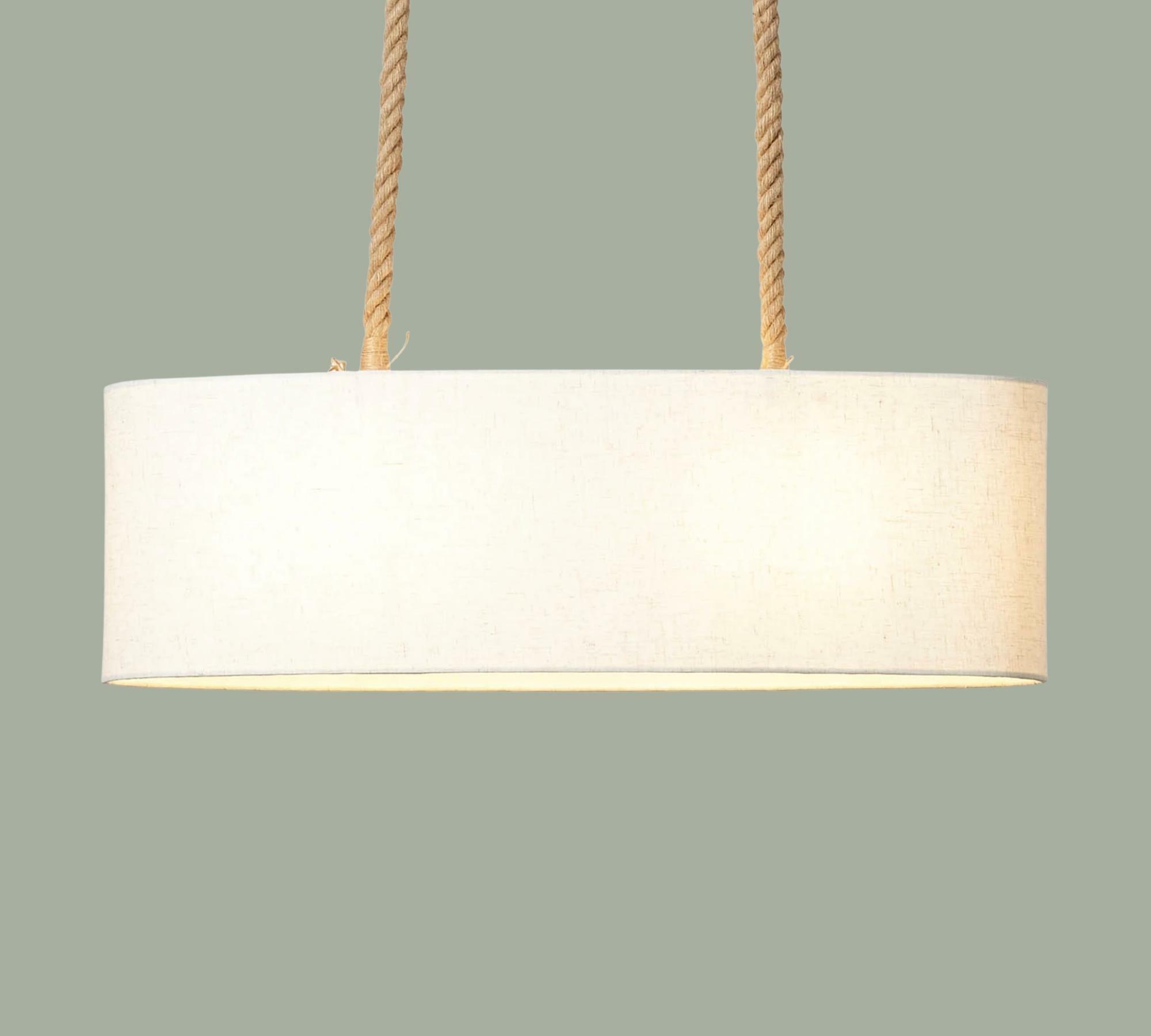 2-flame pendant lamp hanging on ropes White 0