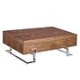 Rectangular coffee table walnut steel 0
