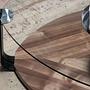 Dreieckiger Couchtisch Stahl Glass 4