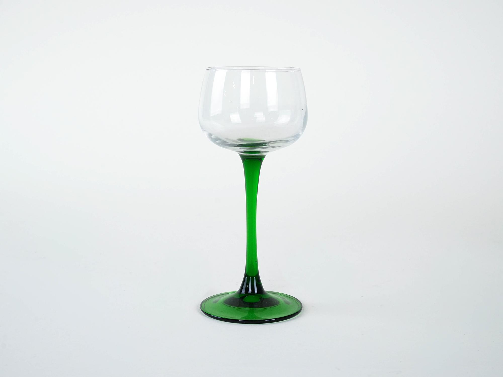 Wine glasses set Green 1970s 5