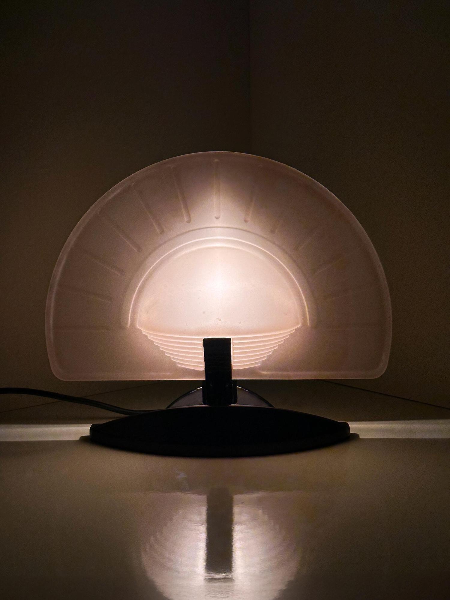 Vintag Art Deco Tischlampe Glas 1980er Jahre 7