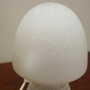 Vintage Table Lamp Glass Metal White 1970s 5
